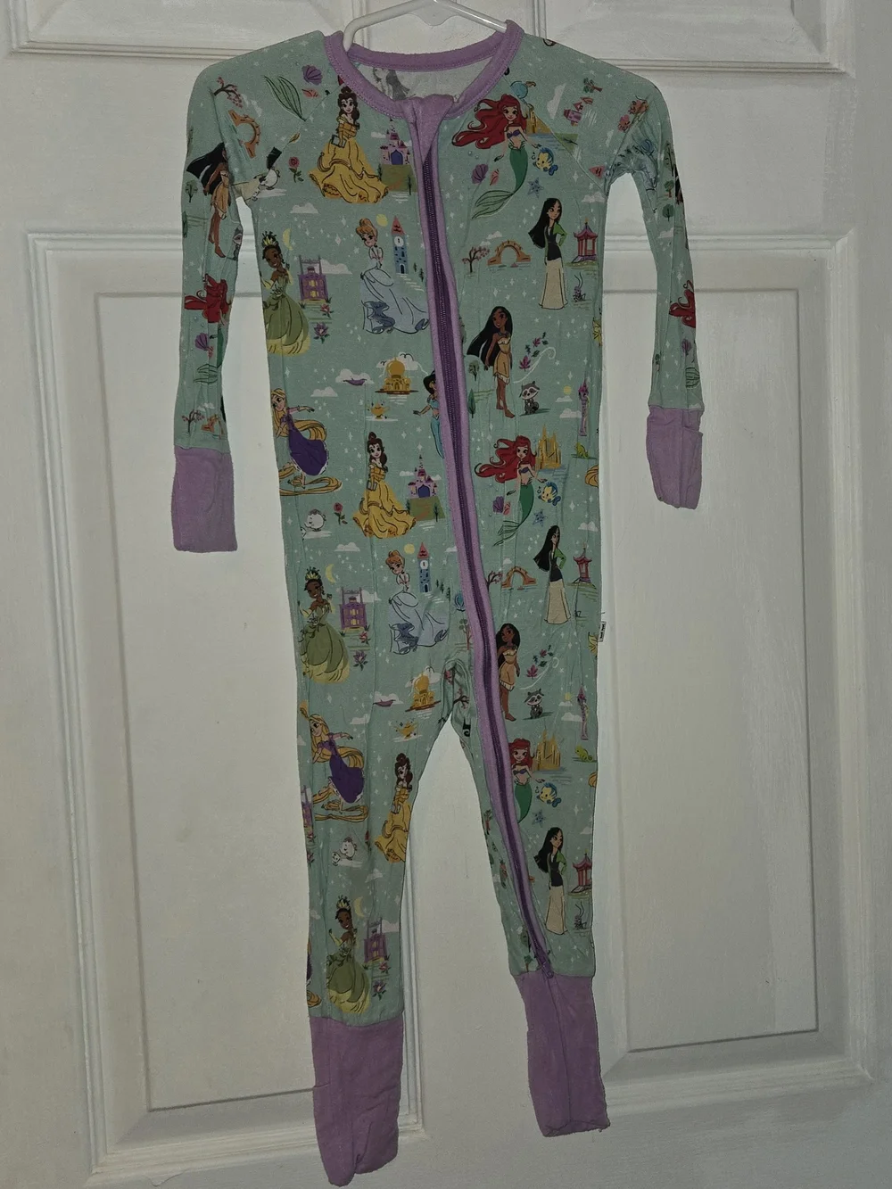 Disney Little Sleepies Princess Print Footed One-Piece Pajamas VGUC SZ 12-18M